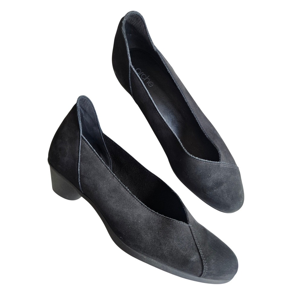 Arche IOKO Black Nubuck Leather Shoes 9.5 Minimalist Comfort Quiet Luxury French